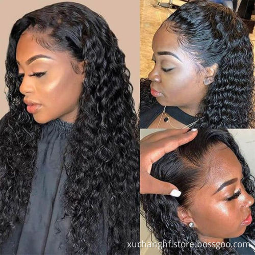13X4 4x4 5x5 13x6 water wave wig Glueless hd lace wig Vendor Unprocessed Brazilian pre plucked real human hair wig